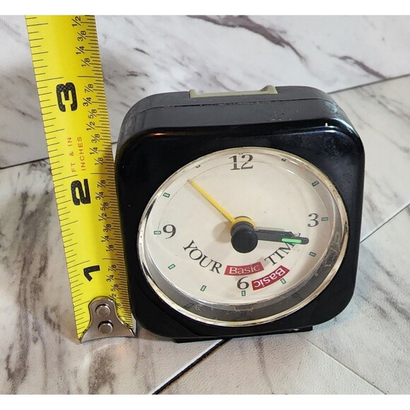 Vtg BASIC Cigarette Promo Travel Alarm Clock “Your Basic Time” Tobacco Ad Works - Picture 8 of 8